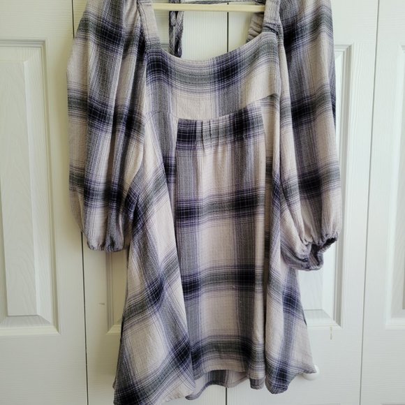 UO Lachlan Flannel Smocked Mini Dress - Picture 4 of 7